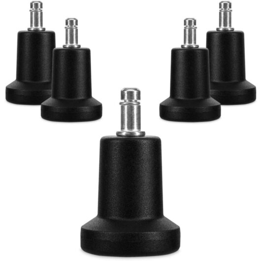 Memkey - Office Chair Bells - Pack of 5 Replacement End Caps for Chair Castors 10/22 mm - Firm and Silent Seat Leg for Hard Floors