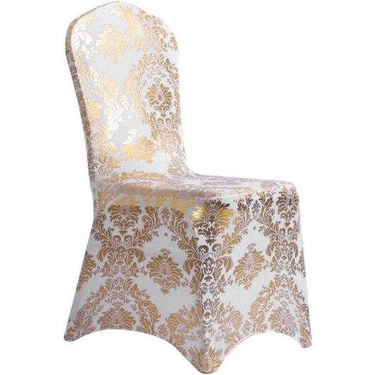 Memkey - Wedding Chair Cover Universal Stretch Slipover Chair for Dining Room, Hotel 45 45 90 cm . Silver, Gold (Gold)