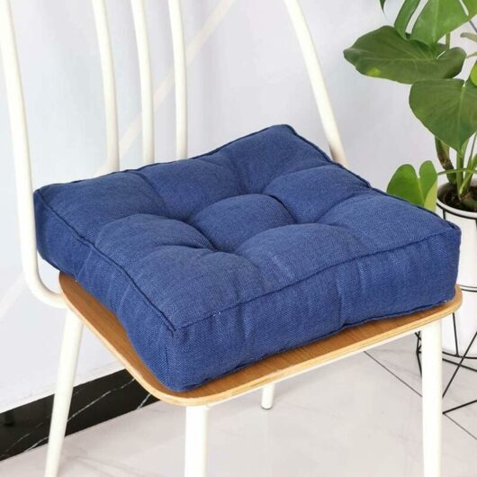 Mumu - Thick Chair Seat Cushions, Soft Chair Cushions for Dining Room, Indoor Outdoor Chair Cushions for Garden, Home Office (45x45cm, Blue)