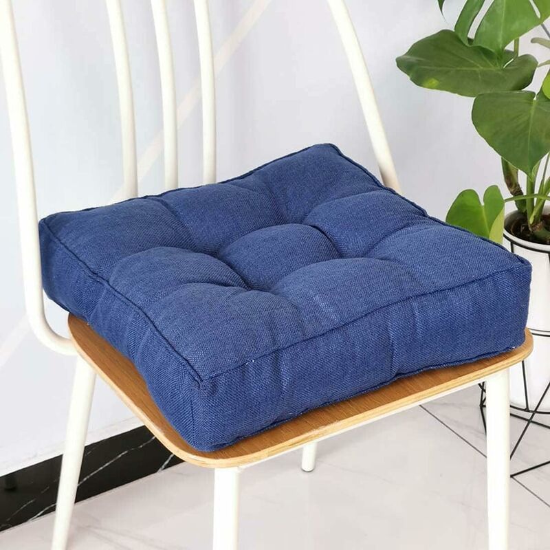 Mumu - Thick Chair Seat Cushions, Soft Chair Cushions for Dining Room, Indoor Outdoor Chair Cushions for Garden, Home Office (45x45cm, Blue)
