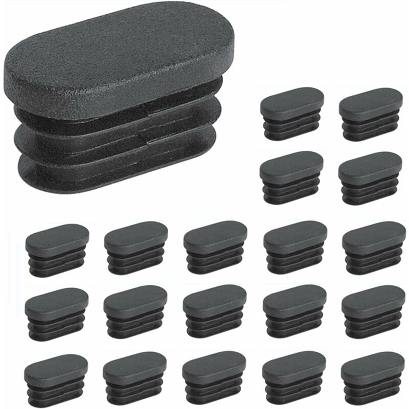 Norcks - Table Chair Leg Feet Plastic Oval Rubber Furniture Pads Blanking Caps Chair Leg Foot End Caps Covers Floor Protectors For Home Patio Garden