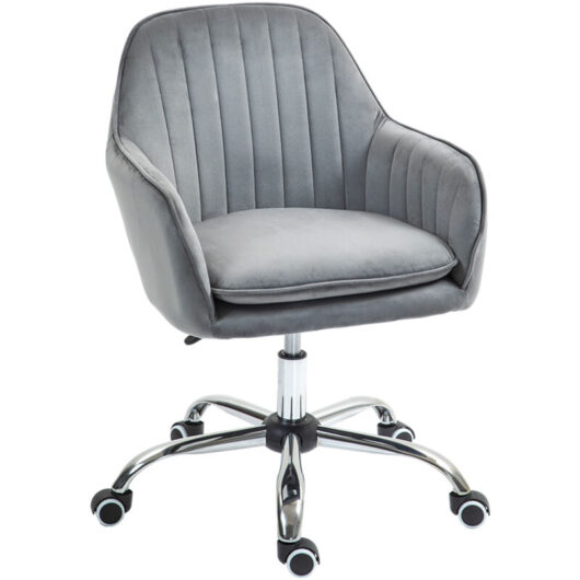 Office Chair, Swivel Desk Chair w/ Adjustable Height, Grey - Homcom