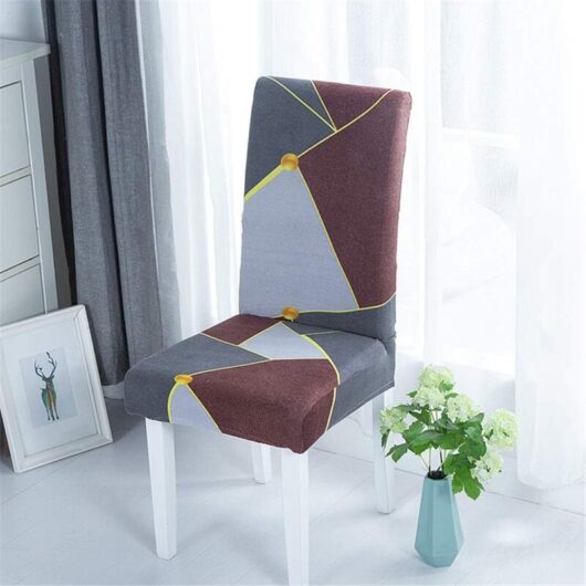 Patchwork Print Dining Chair Cover Washable Stretch Wedding Hotel Restaurant Decor Style d