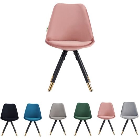 Pn Home - Set of 1/4 Sofia Velvet Upholstered Dining Chair Single - Pink