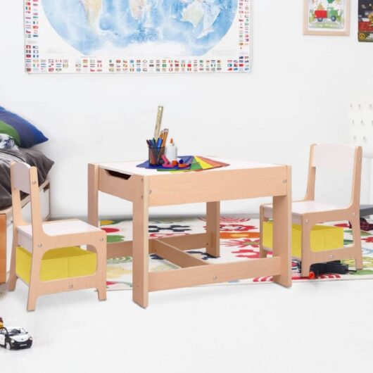 Ramsey Wooden Children Table With 2 Chairs In Brown