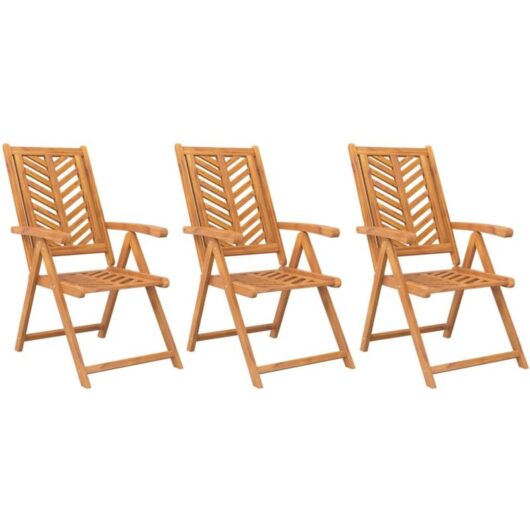 Reclining Garden Chairs 3 pcs Solid Wood Acacia Vidaxl