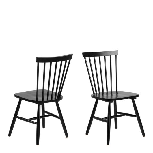Riano Dining Chairs in Black Set of 2, Black