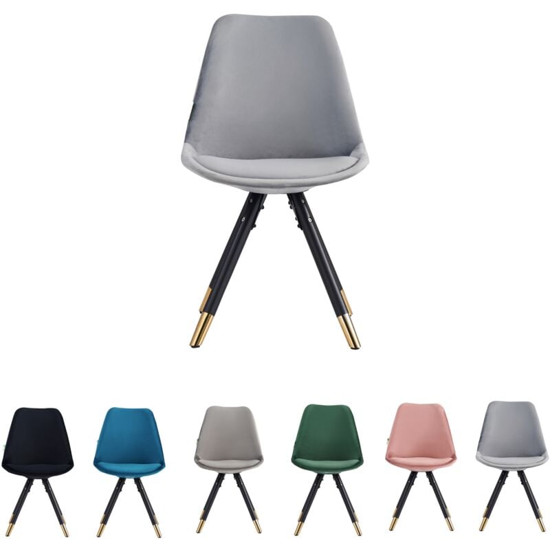 Set of 1/4 Sofia Velvet Upholstered Dining Chair Single - Light Grey
