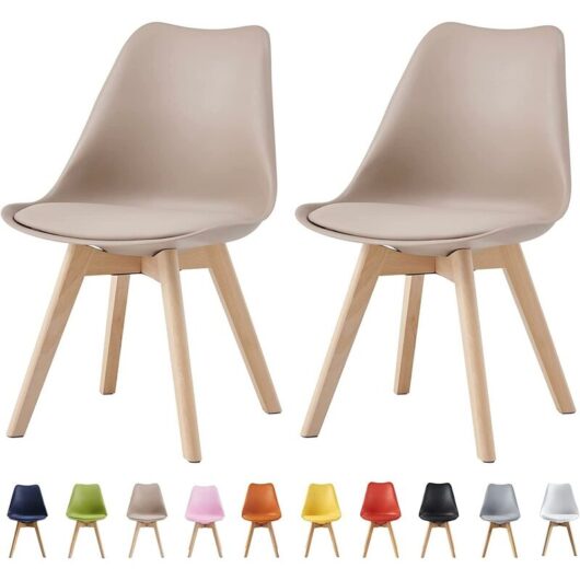 Set of 2 Dining Chairs Designer Side Chairs Wooden Home Office Commercial eva brown
