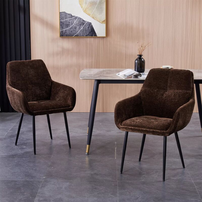 Set of 2 Padded Dining Chair Stationary Task Chair