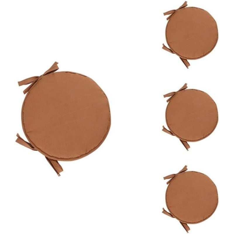 Set of 4 round cushions. Round chair cushion for dining table and chair with drawstring, 38 cm