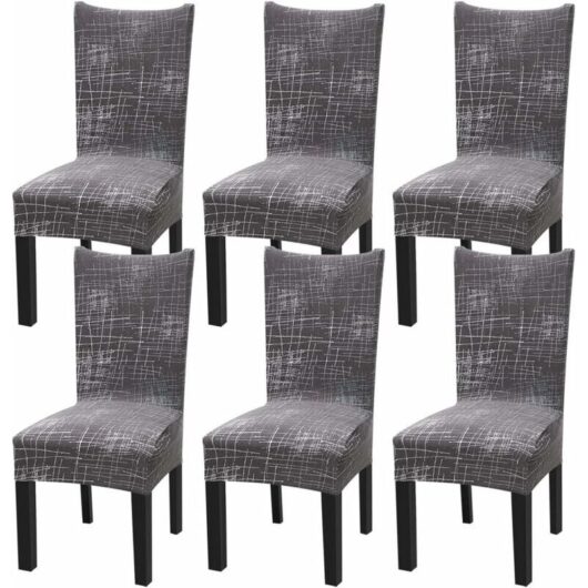 Set of 6 universal stretch chair covers for Nordic style dining chair