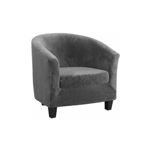 SnowVelvet Club Chair Slipcover Two-Piece Set Stretch Armchair Slipcover Lounge Chair Slipcover Tub Chair Tub Chair with Cushion Cover (Grey)