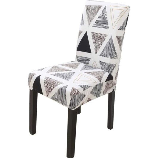 Soft Washable Chair Covers for 4/6 - Elastic Fit Corn Grey Velvet Style a