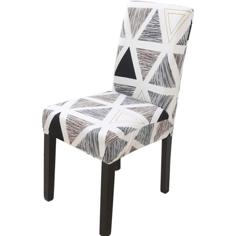 Soft Washable Chair Covers for 4/6 - Elastic Fit Corn Grey Velvet Style a