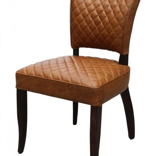 Stitched Vintage Distressed Leather Dining Chair