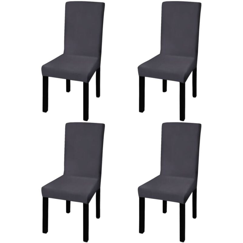 Straight Stretchable Chair Cover 4 pcs Anthracite Vidaxl
