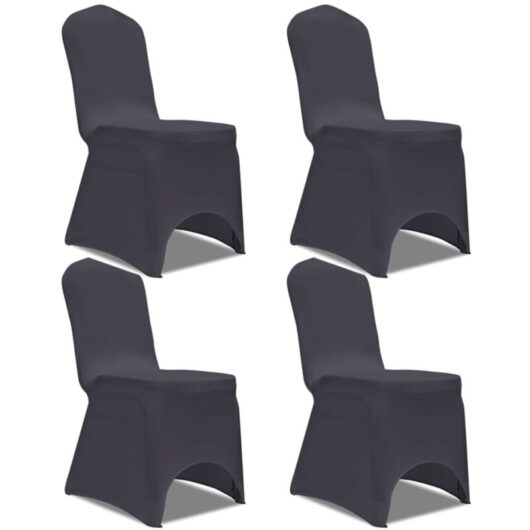 Stretch Chair Cover 4 pcs Anthracite Vidaxl