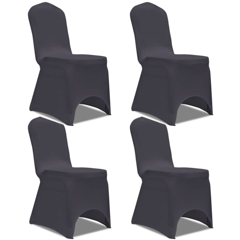 Stretch Chair Cover 4 pcs Anthracite Vidaxl