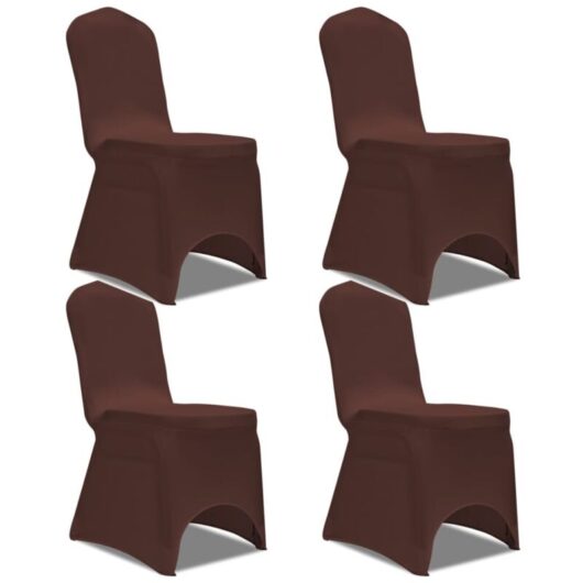 Stretch Chair Cover 4 pcs Brown vidaXL