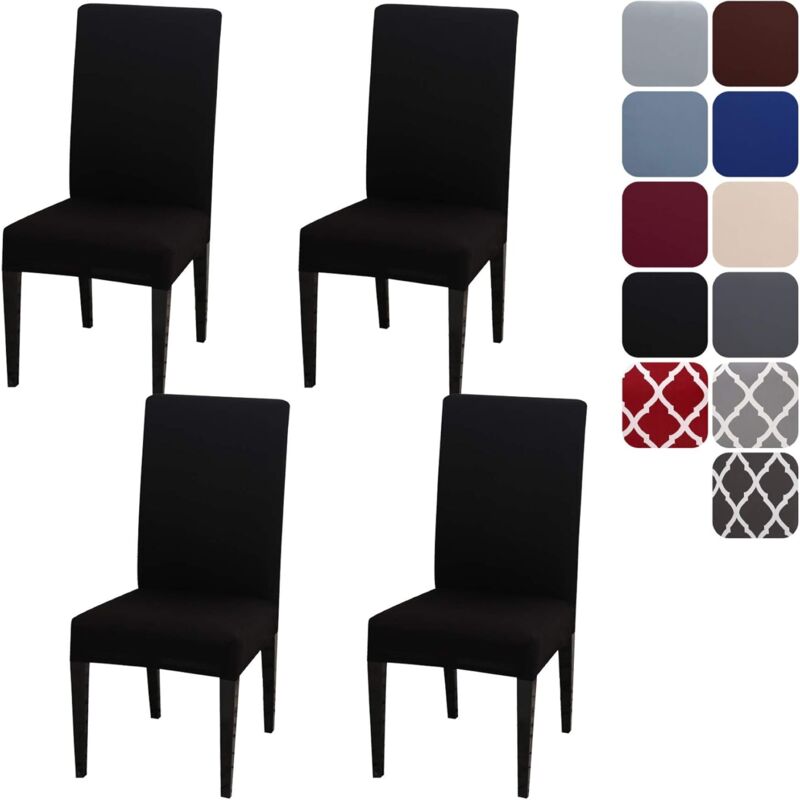 Stretch Chair Covers Set of 4 or 6, Universal Dining Chair Cover Removable Washable Modern Durable for Home Hotel Restaurant Party Banquet Kitchen