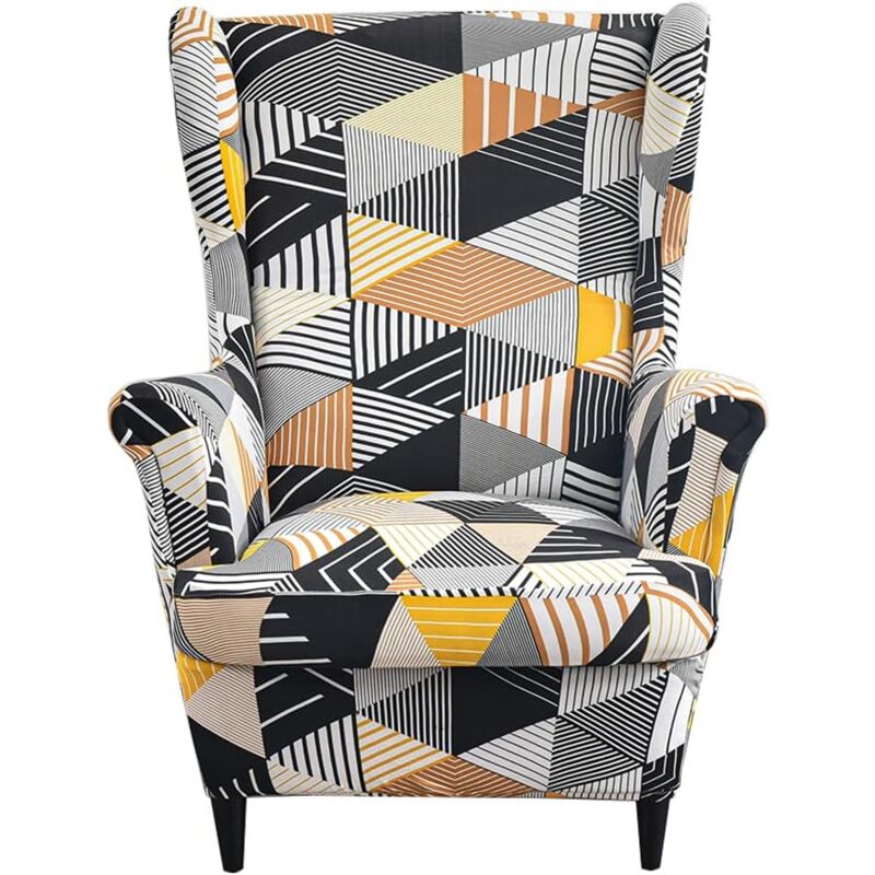 Stretch Wingback Chair Cover 2 Piece Wingback Chair Slipcover Protector Printed Wingback Chair Cover
