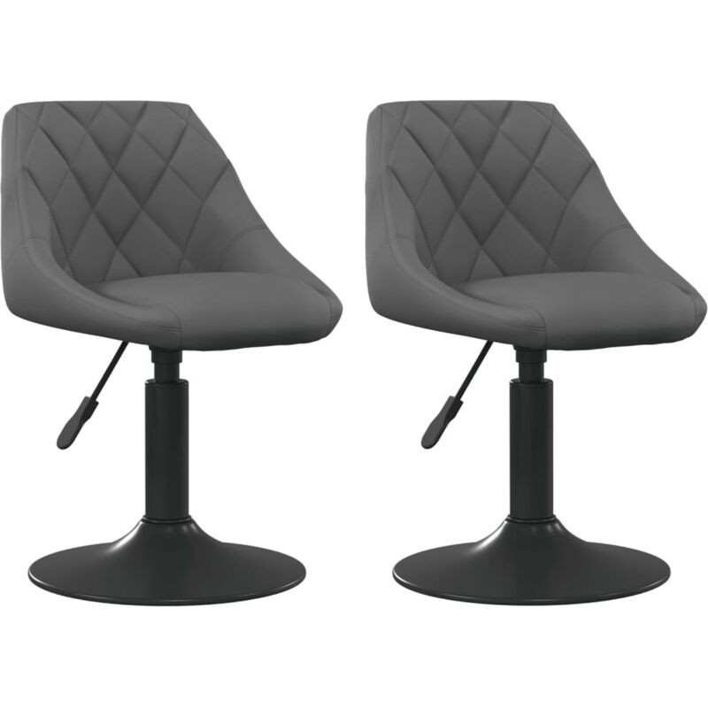 Swivel Dining Chairs 2 pcs Dark Grey Velvet Vidaxl