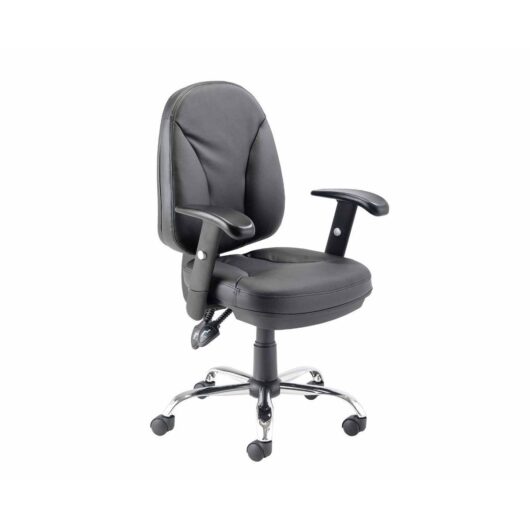TC Office Puma Leather Look Task Chair, Black