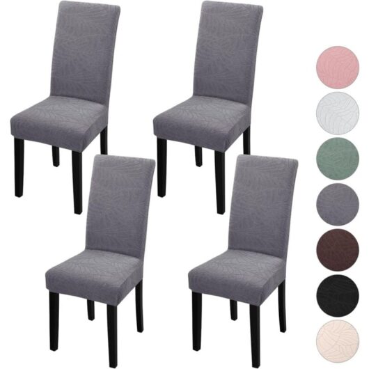Tinor - Chair Covers, Universal Removable Elastic Stretch Slipcover for Hotel Wedding Ceremony Christmas(Ash)