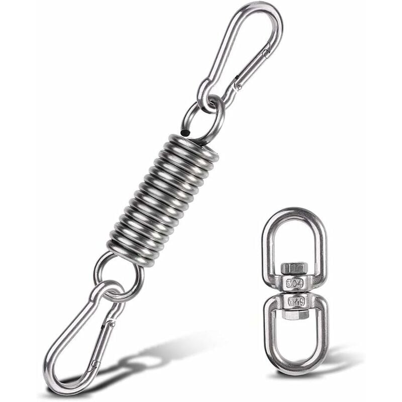 Tinor - Hammock Hanging Kit, Spring for Hammock Chairs with Carabiners and Rotating Ring, Hammock Chair Accessory, for Porch Chairs Hanging Swings
