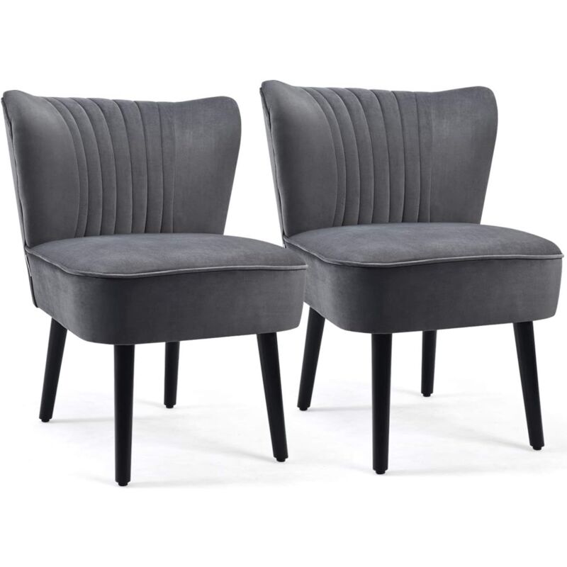 Velvet Accent Chair Set of 2 with Ergonomic High Back & Wide Padded Seat
