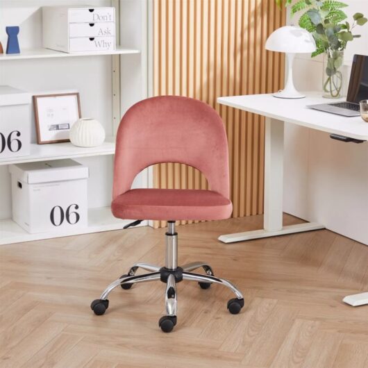 Velvet Cushioned Computer Desk Office Chair