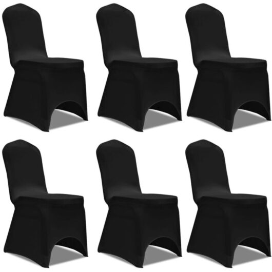 Vidaxl - Chair Cover Stretch Black 6 pcs