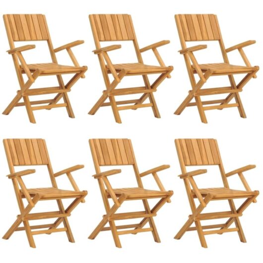 Vidaxl - Folding Garden Chairs 6 pcs 55x61x90 cm Solid Wood Teak