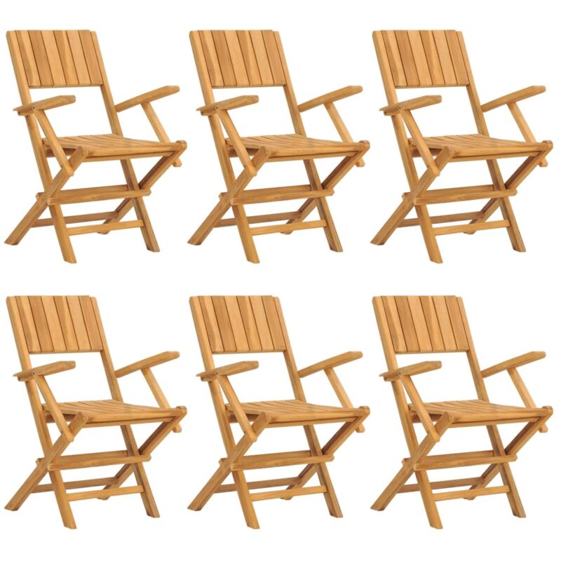 Vidaxl - Folding Garden Chairs 6 pcs 55x61x90 cm Solid Wood Teak