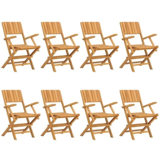 Vidaxl - Folding Garden Chairs 8 pcs 55x61x90 cm Solid Wood Teak