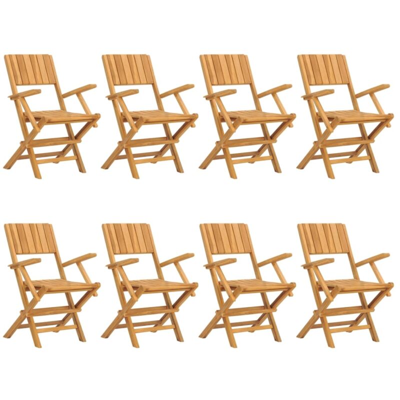 Vidaxl - Folding Garden Chairs 8 pcs 55x61x90 cm Solid Wood Teak