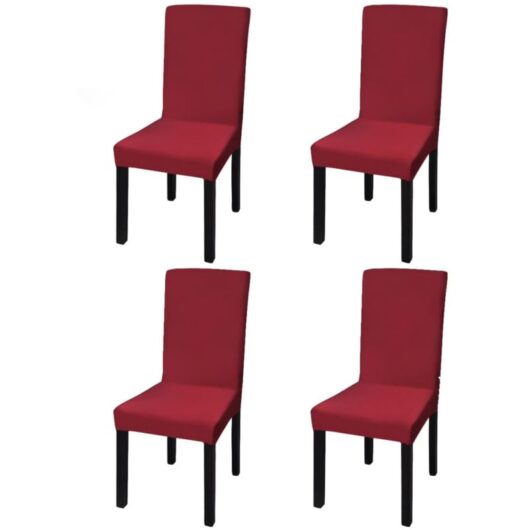 Vidaxl - Straight Stretchable Chair Cover 4 pcs Bordeaux