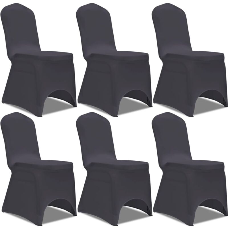 Vidaxl - Stretch Chair Cover 6 pcs Anthracite