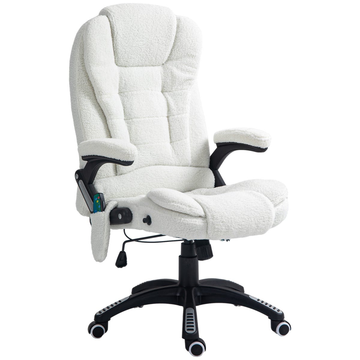 Vinsetto Boucle Six-Point Massage Office Chair White, none