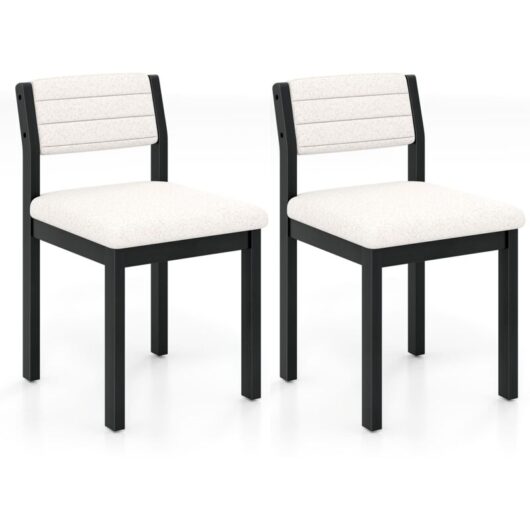 2 Pcs Imitation Lamb Fleece Home Chair Modern Dining Chairs-White - Costway