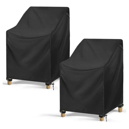 2 Pieces Garden Chair Cover, 420D Oxford Fabric Waterproof Garden Furniture Protective Cover (89 x 97 x 74cm)