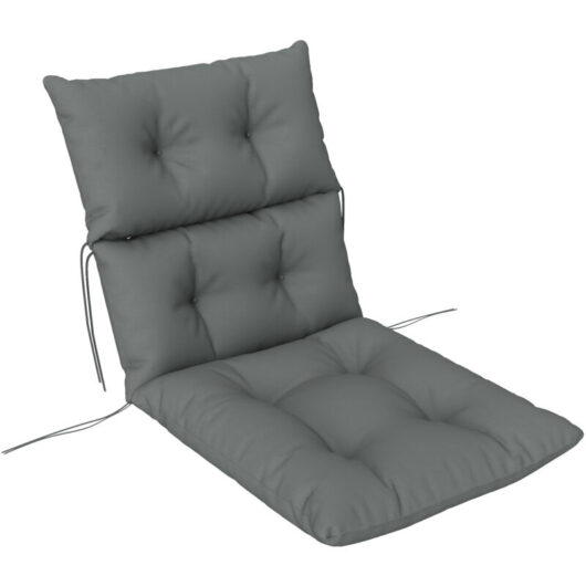 Adirondack Chair Cushion Rocking Chair Cushion w/ Ties, Light Grey - Outsunny