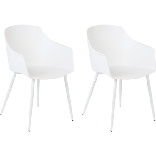 Beliani - Set of 2 Dining Chairs Synthetic Material White Legs White Fonda