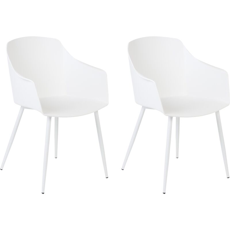 Beliani - Set of 2 Dining Chairs Synthetic Material White Legs White Fonda