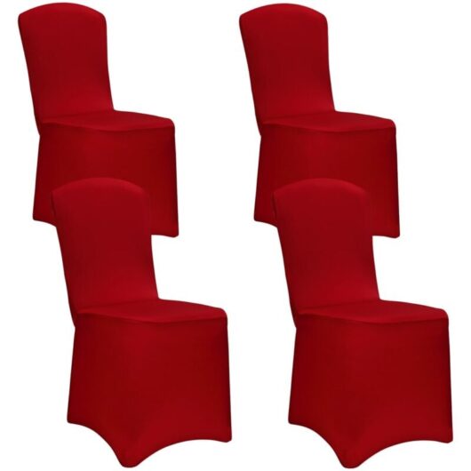 Detex - Chair Covers Set of 4 Stretch Slipcovers for High-Back Dining Chairs oeko-tex® Certified Washable & Reusable Ideal for Christmas, Weddings,