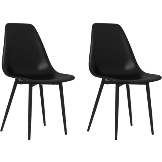 Dining Chairs 2 pcs Black pp Vidaxl