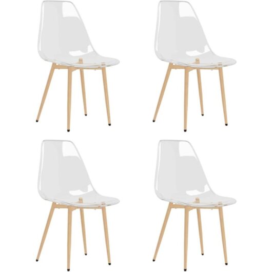 Dining Chairs 4 pcs Transparent pet Vidaxl