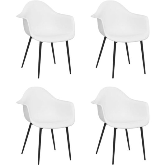 Dining Chairs 4 pcs White pp Vidaxl