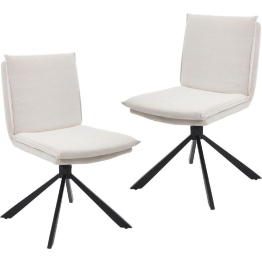 Dining Chairs Set of 2 in Chenille Fabric Modern Simple Chairs Armless Swivel Kitchen Chairs for Living Room Reception, Gray, Chairus